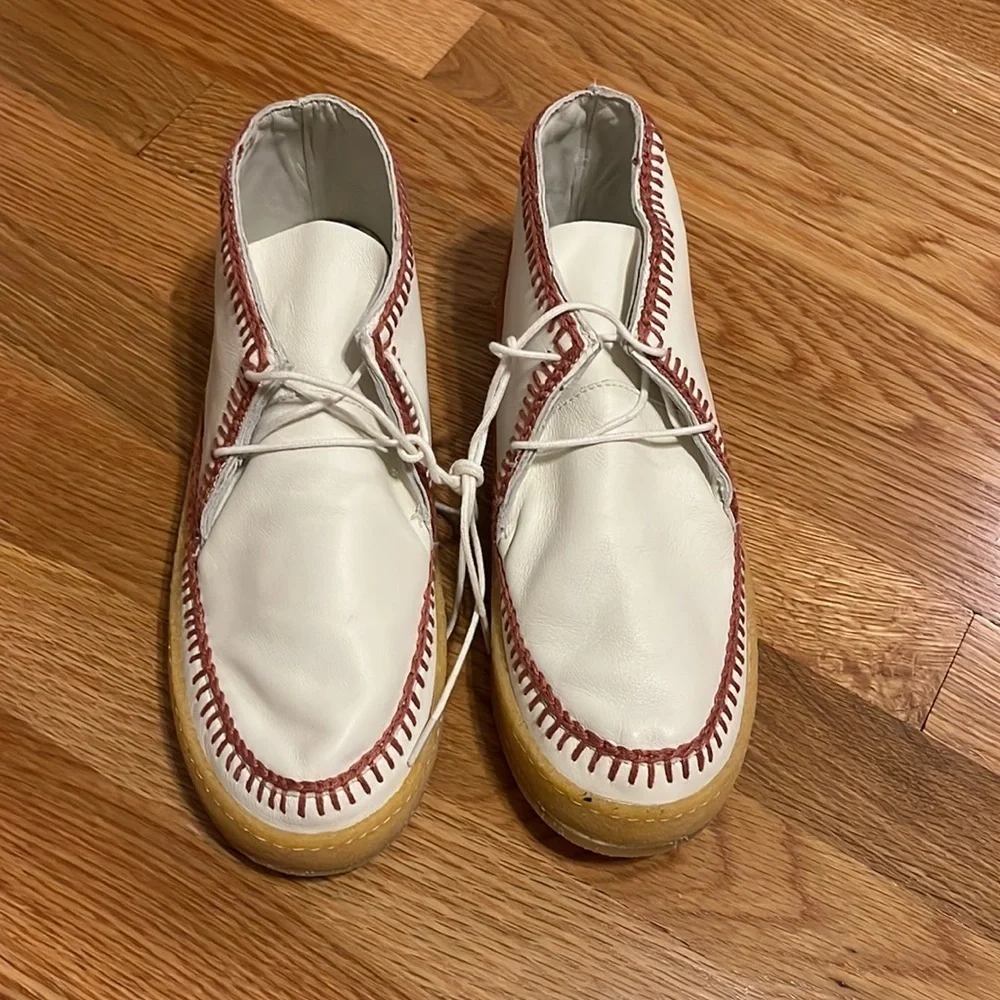 New Anthropologie Laidback London Crochet Accented Booties- white size 39 or 9